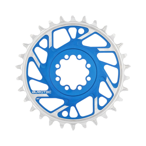 Burgtec 3mm Offset Thick Thin Chainring SRAM 8-Bolt, 30T, Blue