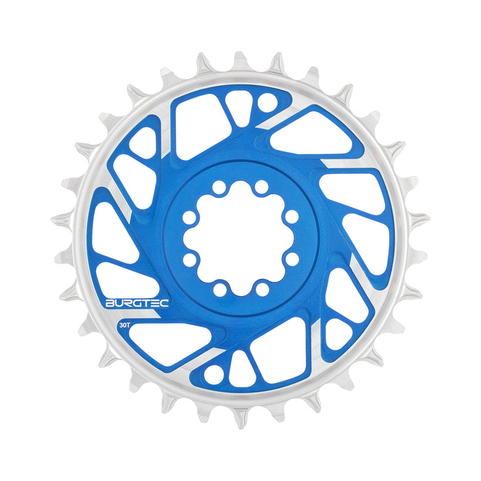 Burgtec 3mm Offset Thick Thin Chainring SRAM 8-Bolt, 30T, Blue