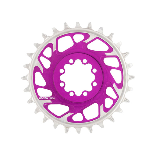 Burgtec 3mm Offset Thick Thin Chainring SRAM 8-Bolt, 28T, Purp