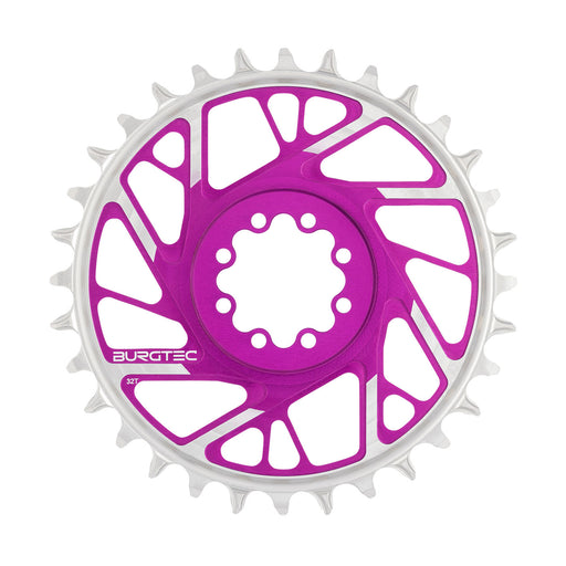 Burgtec 3mm Offset Thick Thin Chainring SRAM 8-Bolt, 32T, Purp