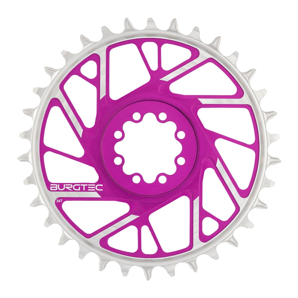 Burgtec 3mm Offset Thick Thin Chainring SRAM 8-Bolt, 34T, Purp