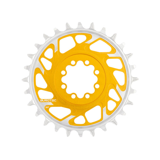 Burgtec 3mm Offset Thick Thin Chainring SRAM 8-Bolt, 28T, Gold