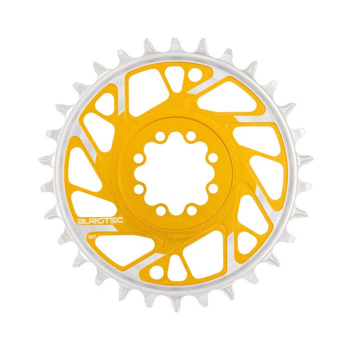 Burgtec 3mm Offset Thick Thin Chainring SRAM 8-Bolt, 30T, Gold