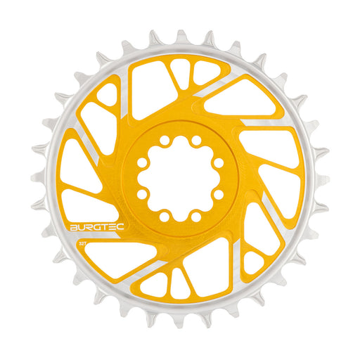 Burgtec 3mm Offset Thick Thin Chainring SRAM 8-Bolt, 32T, Gold