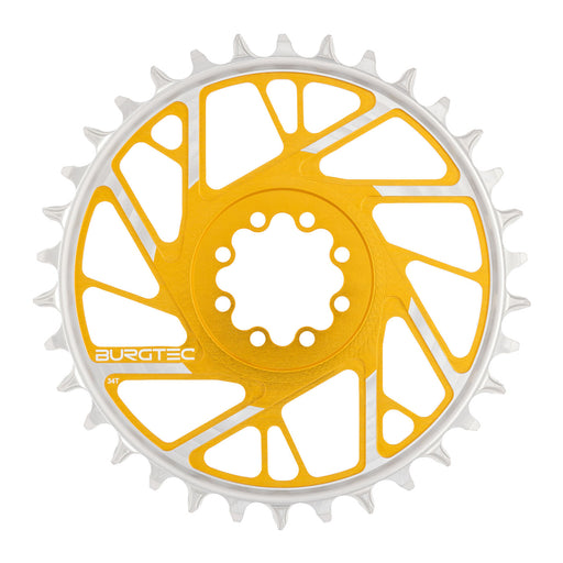 Burgtec 3mm Offset Thick Thin Chainring SRAM 8-Bolt, 34T, Gold