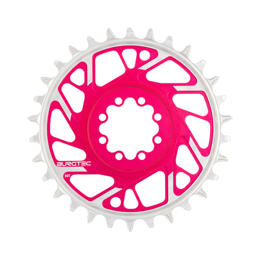 Burgtec 3mm Offset Thick Thin Chainring SRAM 8-Bolt, 30T, Pink