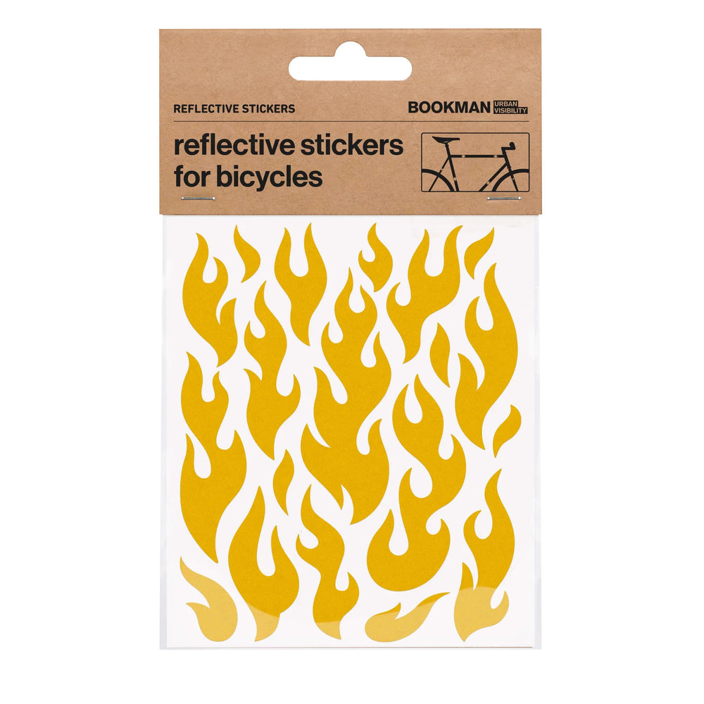 Bookman Visibility Reflective Stickers, Flames, Yellow