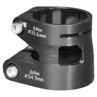 Carver Bikes Double Seatpost Clamp w/ Bolt, 31.8mm, Black