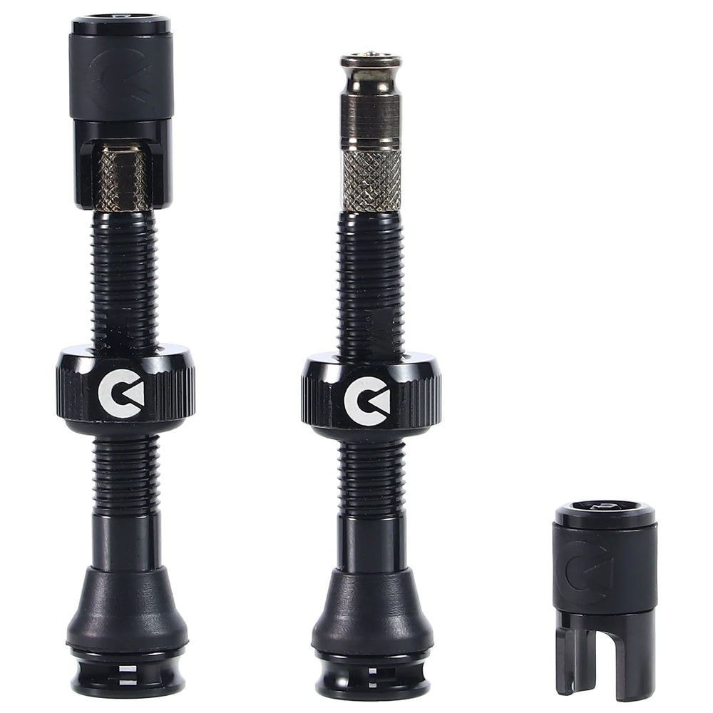 Clik Clik TubelessValve Set, 40mm Clik, Pair, Black