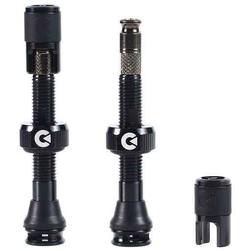 Clik Clik TubelessValve Set, 40mm Clik, Pair, Black