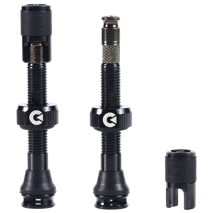 Clik Clik TubelessValve Set, 40mm Clik, Pair, Black
