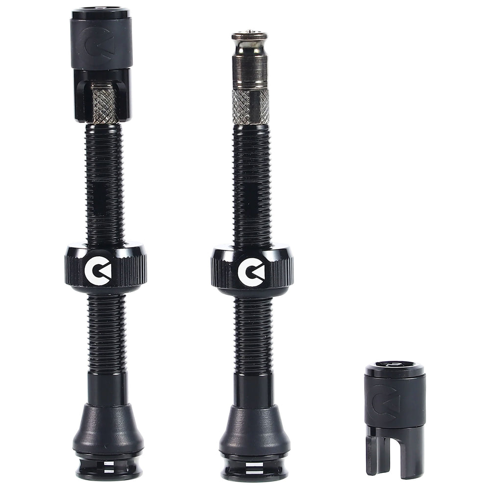 Clik Clik TubelessValve Set, 50mm Clik, Pair, Black