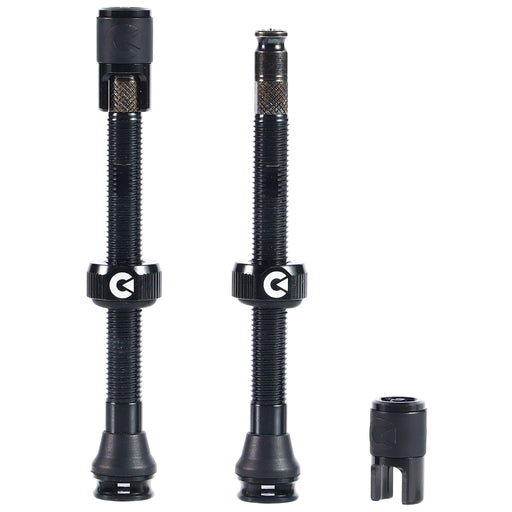 Clik Clik TubelessValve Set, 60mm Clik, Pair, Black