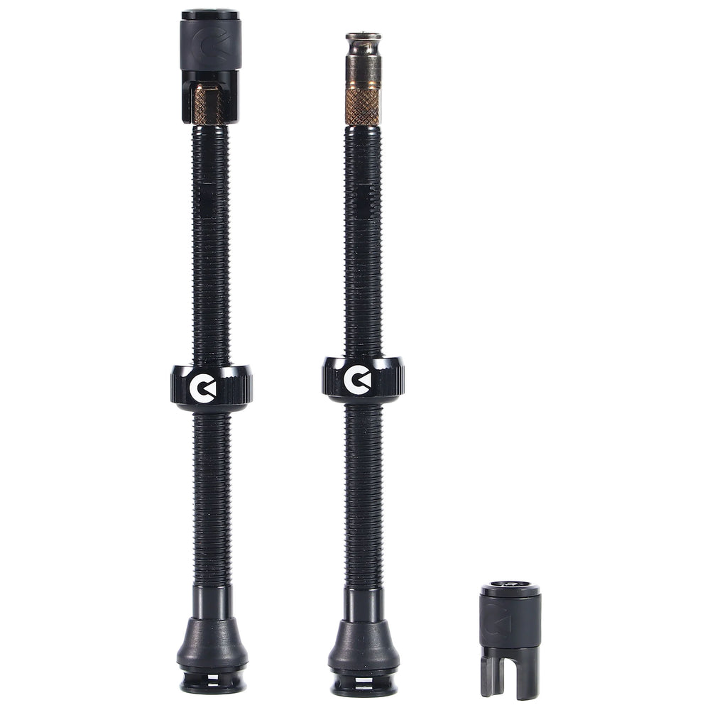 Clik Clik TubelessValve Set, 80mm Clik, Pair, Black
