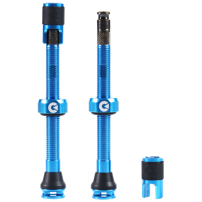 Clik Clik Tubeless Valve Set, 60mm Clik, Pair, Hyper Blue