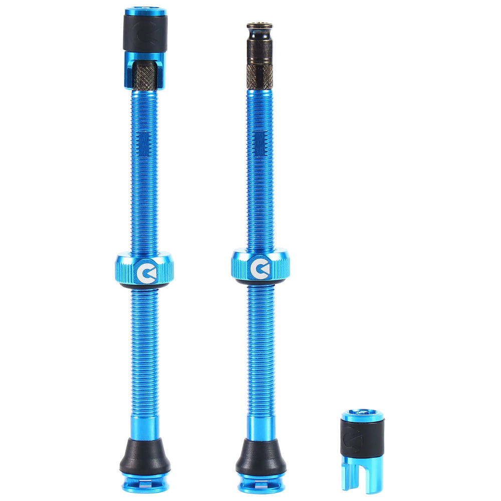 Clik Clik Tubeless Valve Set, 80mm Clik, Pair, Hyper Blue