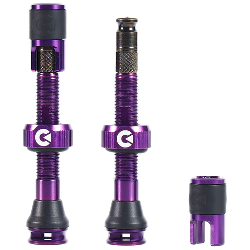 Clik Clik Tubeless Valve Set, 40mm Clik, Pair, Cosmic Purp
