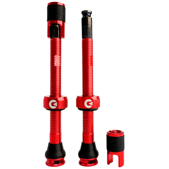 Clik Clik Tubeless Valve Set, 60mm Clik, Pair, Ignite Redl