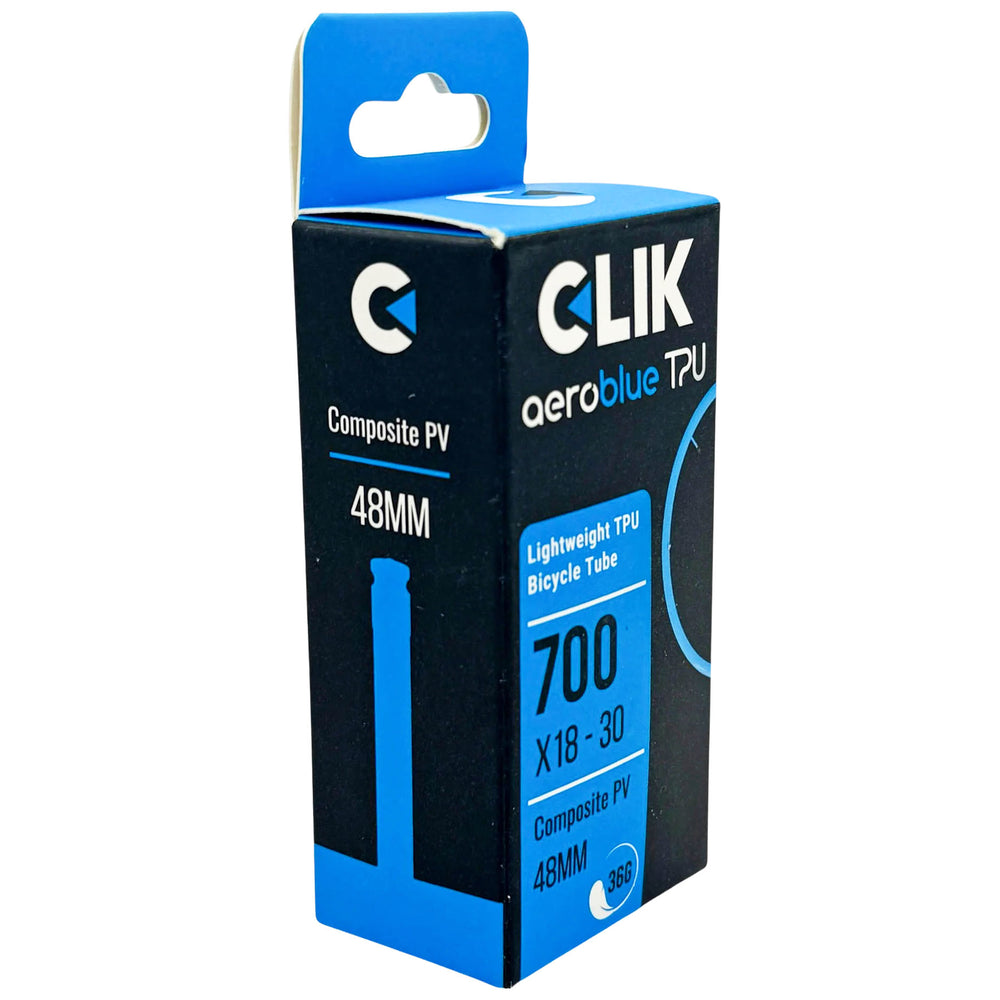 Clik AeroBlue TPU Tube, Clik Valve, 700x18-30, 48mm Valve