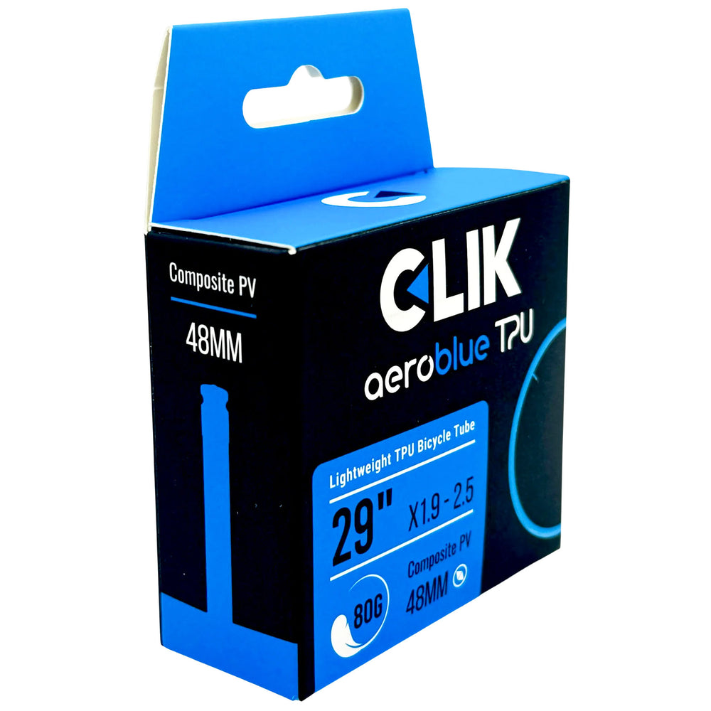 Clik AeroBlue TPU Tube, Clik Valve, 29"x1.9-2.5", 48mm Valv