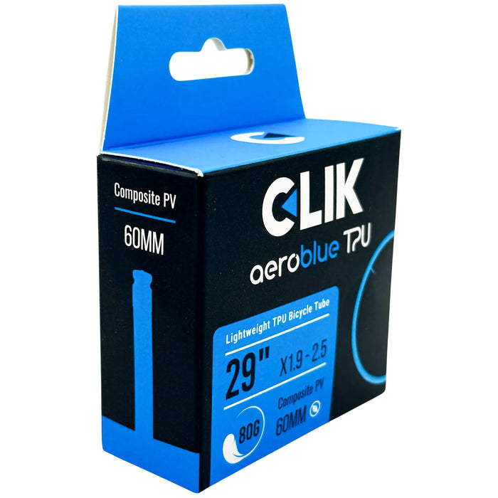 Clik AeroBlue TPU Tube, Clik Valve, 29"x1.9-2.5", 60mm Valv
