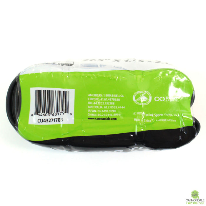 Cannondale 27.5"/650B x 1.75 - 2.125" w/ 48mm Presta - Black Smooth Valve Bicycle Inner Tube Single
