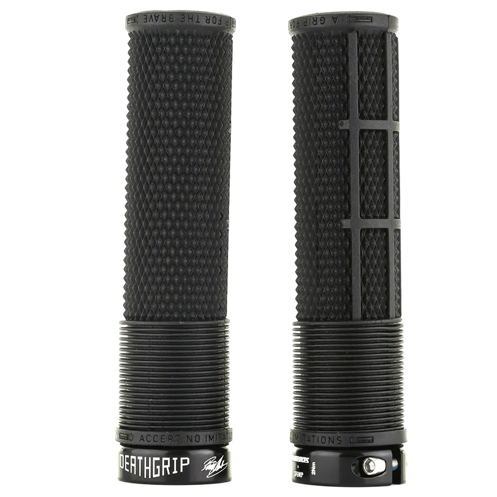 DMR Race Flangeless DeathGrip 2 Bike Grips Pair, Thick - Black