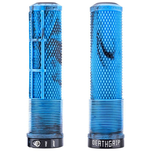 DMR Flangeless DeathGrip 2 Bike Grips Pair, Thin - Blue Marble