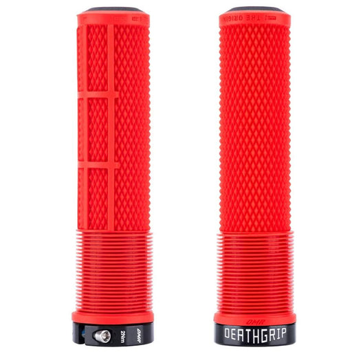 DMR Flangeless DeathGrip 2 Bike Grips Pair, Thick - Red