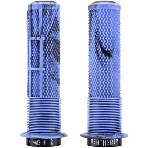 DMR Flanged DeathGrip 2 Bike Grips Pair, Thin - Blue Marble