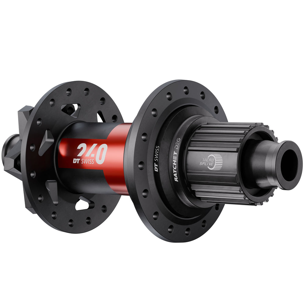 DT Swiss 240 DEG Rear Hub - 12 x 148mm, 6-Bolt, Micro Spline, Black/Red, 32H, DEG 90 DF