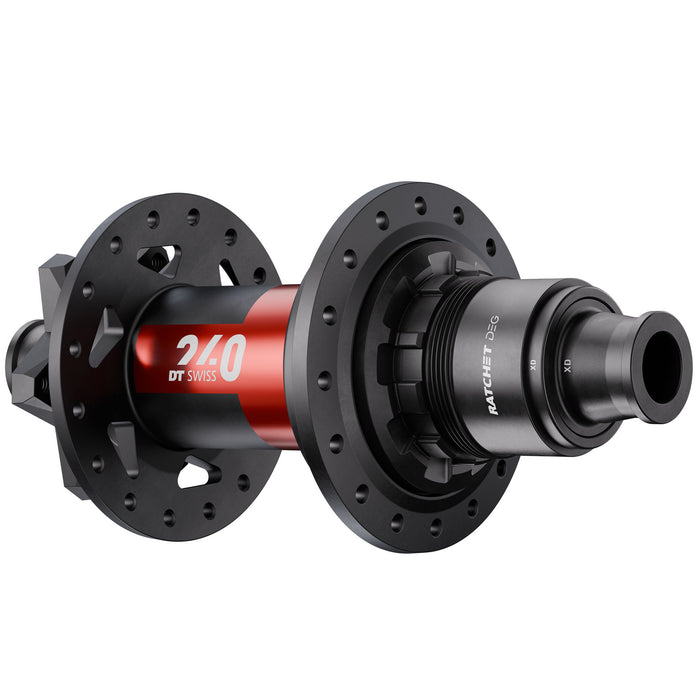 DT Swiss 240 DEG Rear Hub - 12 x 148mm, 6-Bolt, XD, Black/Red, 28H, DEG 90 DF