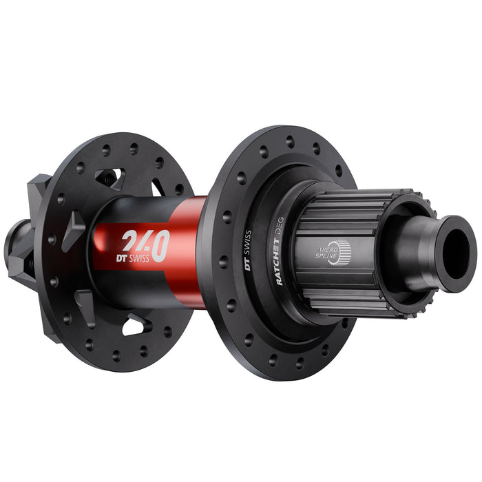 DT Swiss 240 DEG Rear Hub - 12 x 157mm, 6-Bolt, Micro Spline, Black/Red, 32H, DEG 90 DF