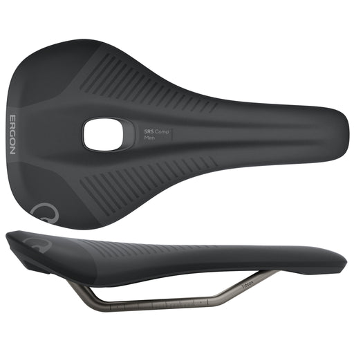 Ergon SRS Comp Saddle - TiNox XP, Black, Men's, Small/Medium