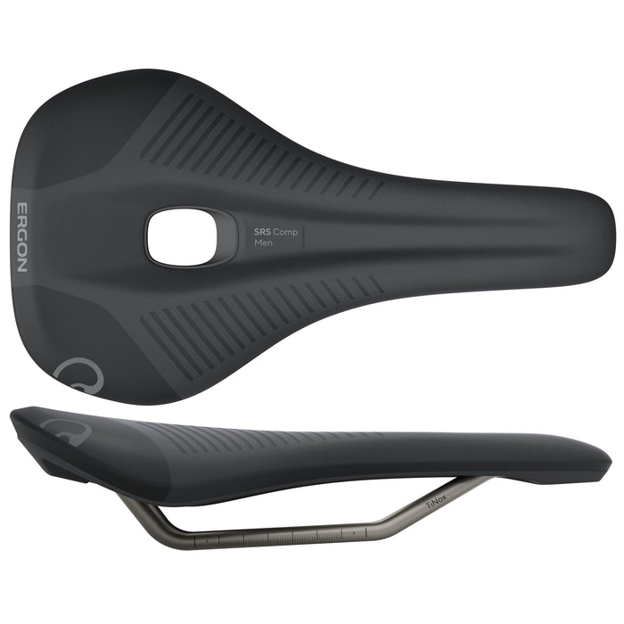 Ergon SRS Comp Saddle - TiNox XP, Black, Men's, Medium/Large