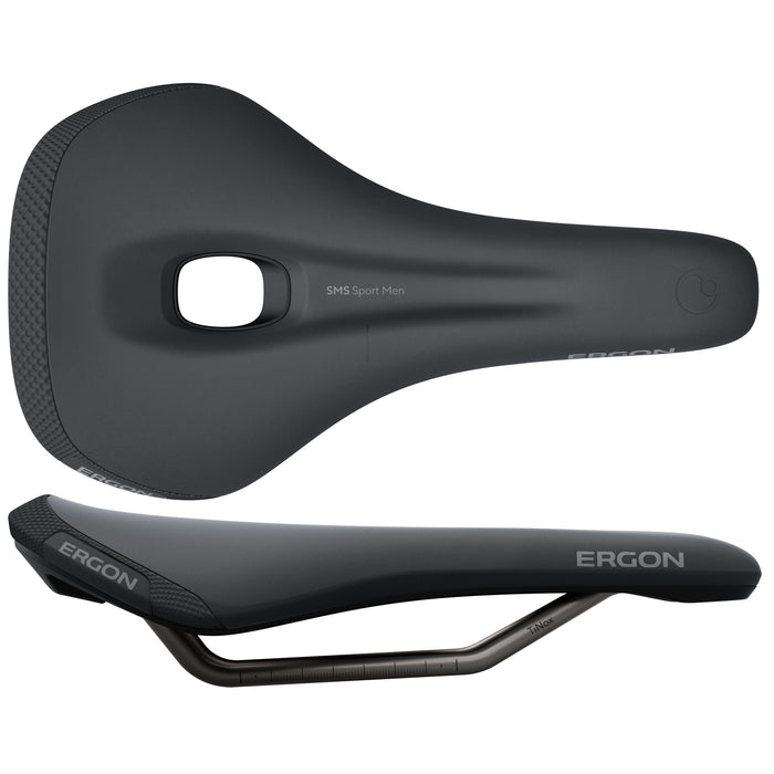 Ergon SMS Sport Saddle - TiNox XP, Black, Men's, Small/Medium