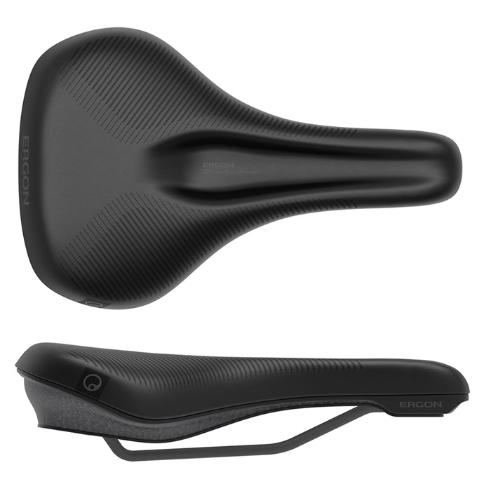 Ergon ST Core Evo Women's Saddle - SM/MD, Black/Gray