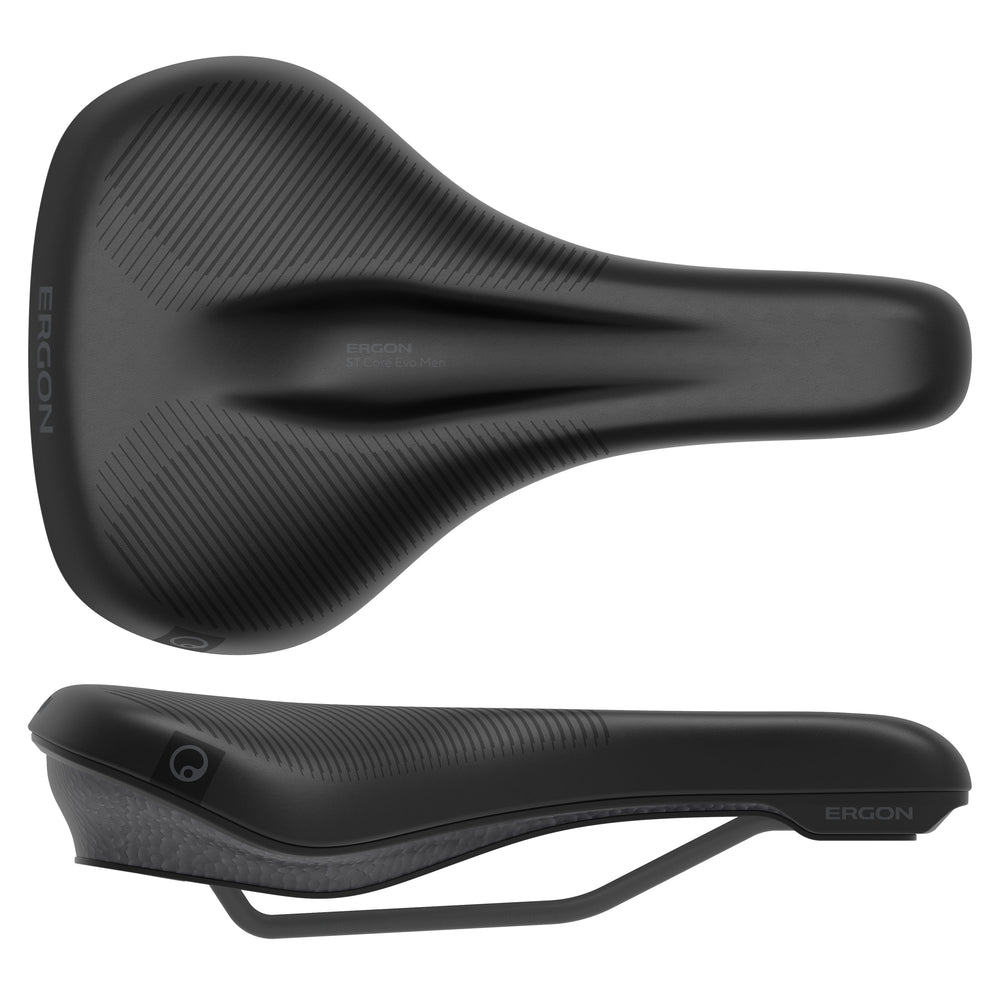 Ergon ST Core Evo Men's Saddle - SM/MD, Black/Gray