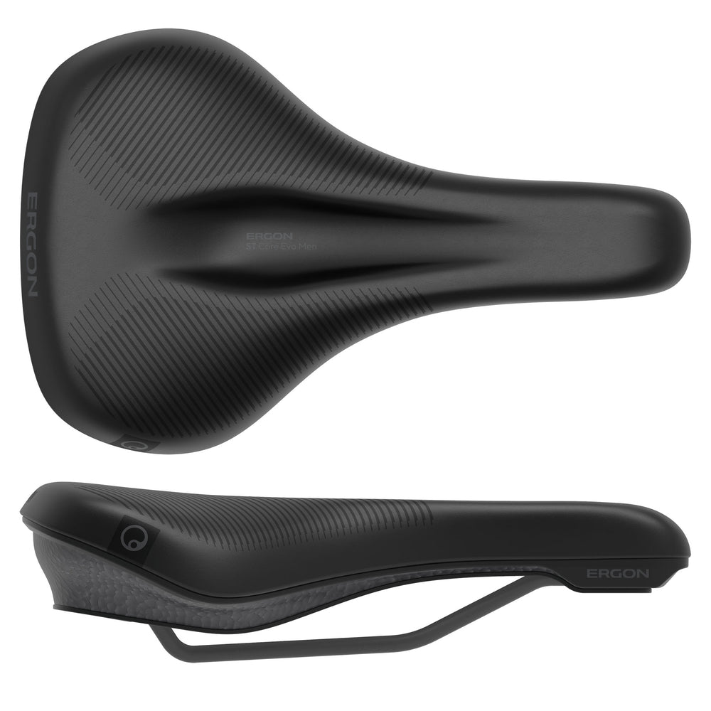 Ergon ST Core Evo Men's Saddle - MD/LG, Black/Gray