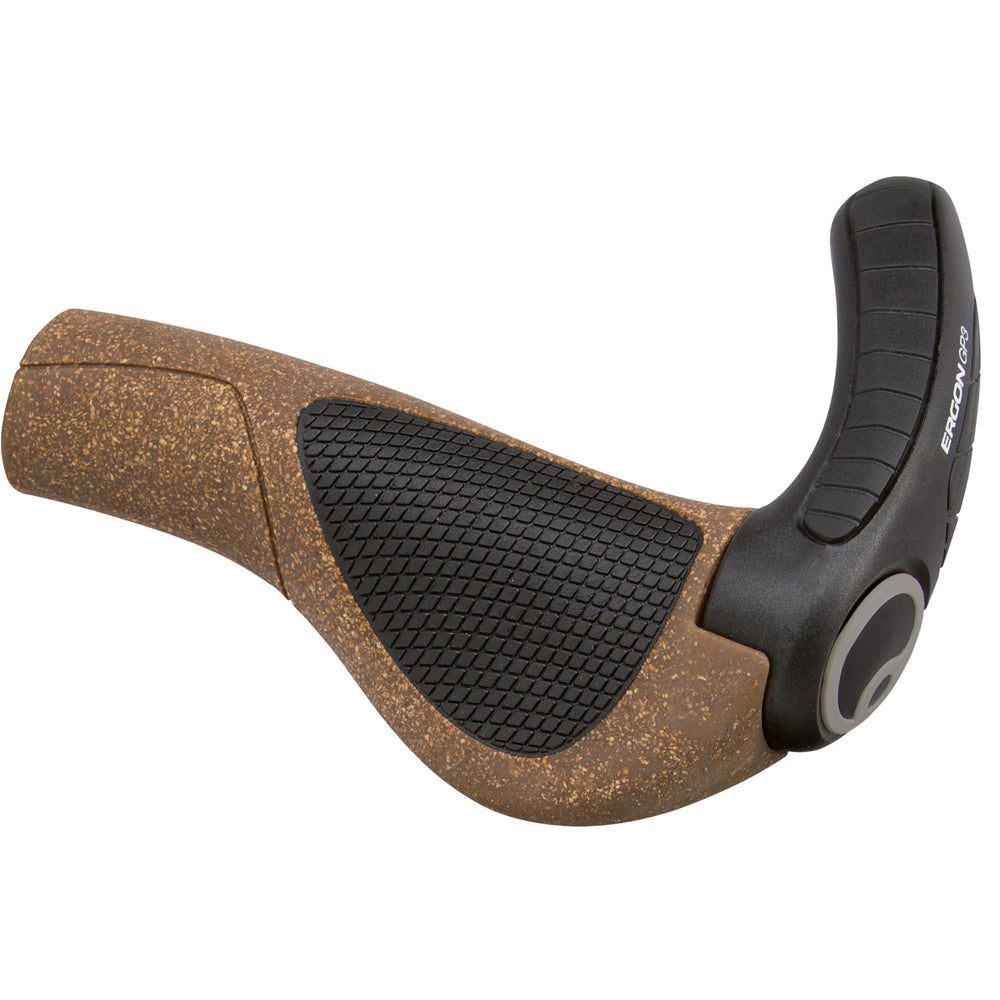 Ergon GP3 Evo BioKork Grips, Small, Brown/Black