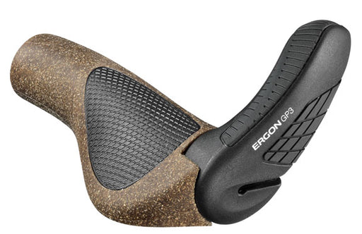 Ergon GP3 BioKork Grips, 100mm Composite Bar End - Large