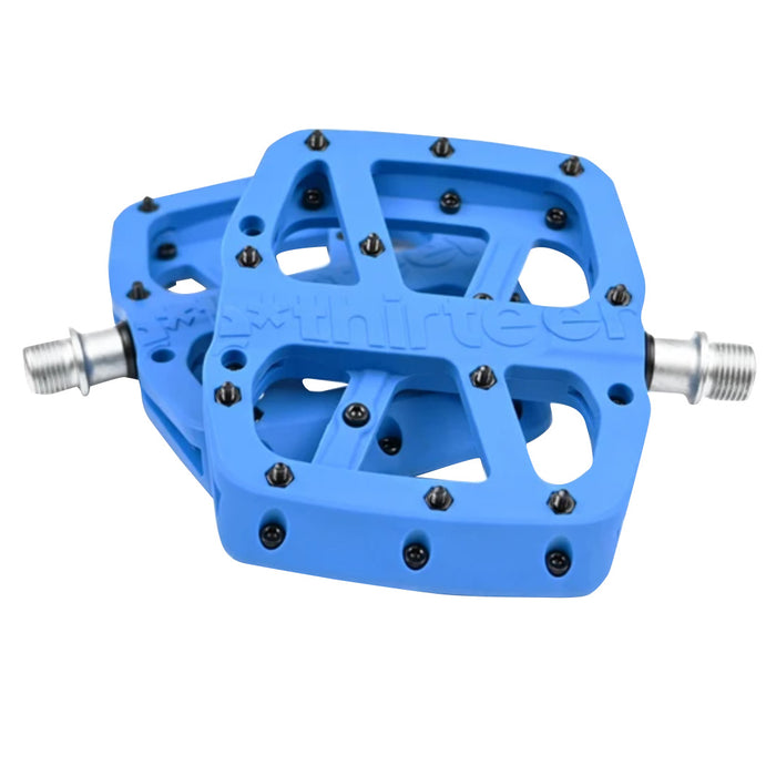E*thirteen Base Platform Pedals, Composite Body - Blue