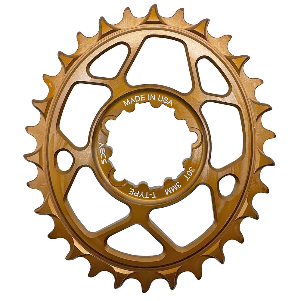 5Dev T-Type Oval 3-Bolt Chainring, 3mm Offset, 30T - Kash