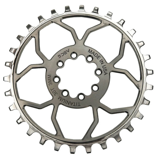5Dev T-Type 8-Bolt Chainring, 3mm Offset, 34T - Clear