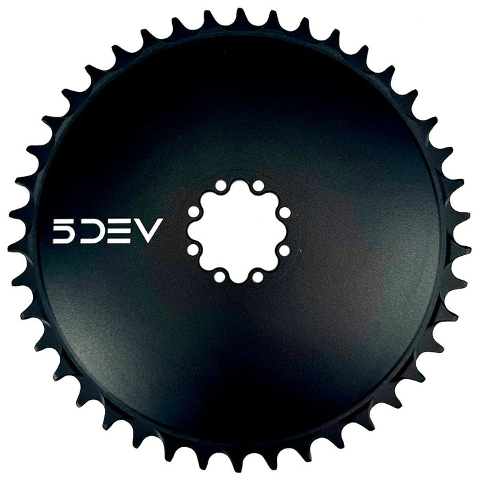 5Dev Aluminum Aero Road Chainring, 8-Bolt Sram 52T - Black