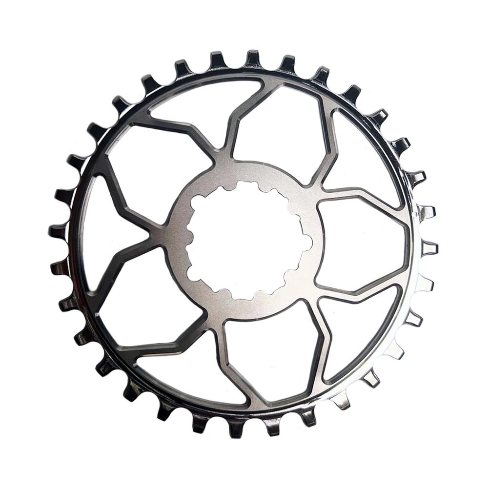 5Dev Titanium 3-Bolt Chainring, 3mm Offset, 32T - Raw/Silv