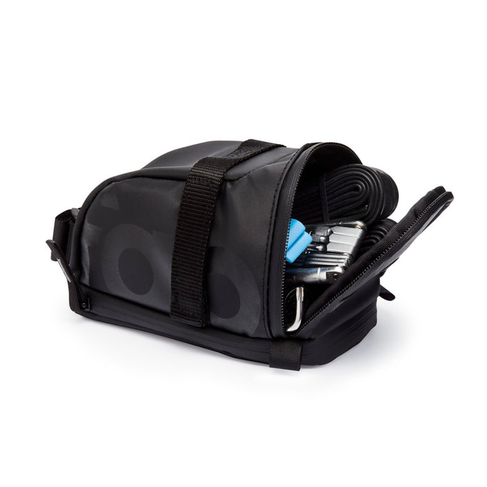 Fabric Contain Bicycle Saddle Seat Bag Black Large FP1108U10LG