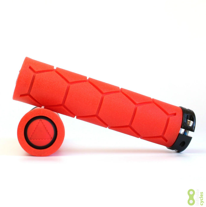 Fabric Silicone Lock On Bike Grips - Red FP3207U50OS