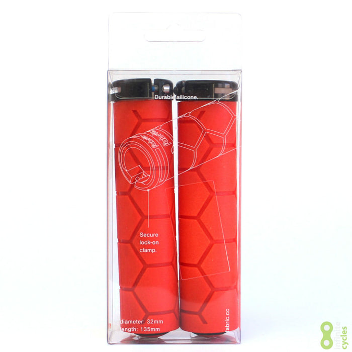 Fabric Silicone Lock On Bike Grips - Red FP3207U50OS