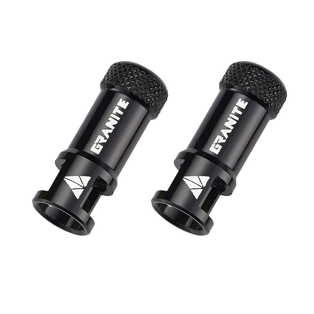 Granite-Design Juicy Nipples Presta Valve Core Tool Cap Set of 2, Black